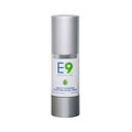 The silver cylindrical bottle labeled Essential Nine Eyelid & Skin Therapy by PRN features a green leaf logo. This doctor-recommended, USA-made serum hydrates skin and targets dark circles, puffiness, and wrinkles.