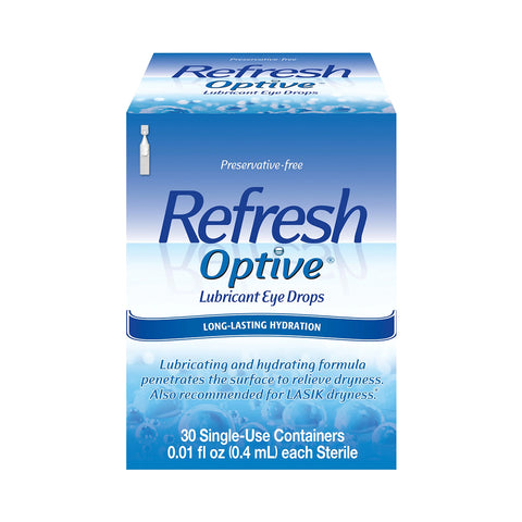 Refresh Optive Lubricant Preservative Free Eye Drops (30 vials)