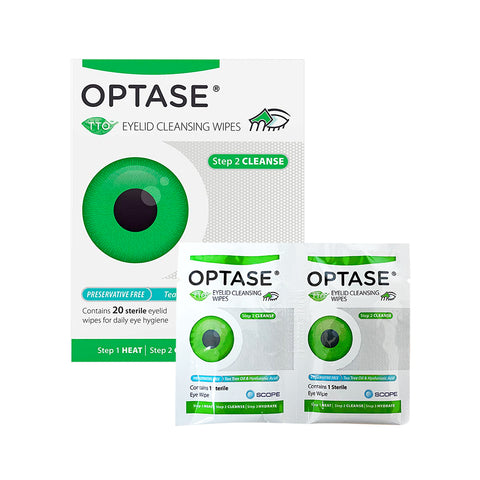 Optase Tea Tree Oil Eyelid Wipes - Preservative Free wipes Box of 20