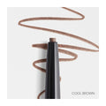 A RevitaLash Hi-Def Brow Pencil lies diagonally on a white background, showcasing its rich brown texture. This hypoallergenic formula guarantees water-resistant, long-lasting wear, perfect for all-day use as an eyeliner or brow pencil.