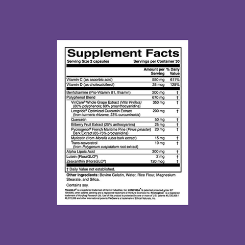 DiaVis - Eye and Nerve Support Formula - Sciencebased Health (60ct 1 Month Supply)