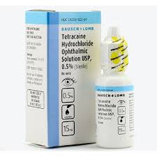Tetracaine Hydrochloride 0.5% Ophthalmic Solution, 15mL Drops - Local Anesthetic (Bausch + Lomb)