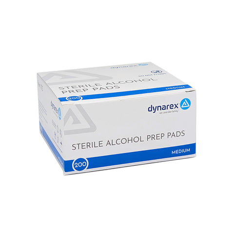Alcohol Prep Pads, Medium 200/Box - Dynarex