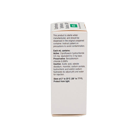 Ciprofloxacin Ophthalmic Solution 0.3%, 2.5mL- Advagen