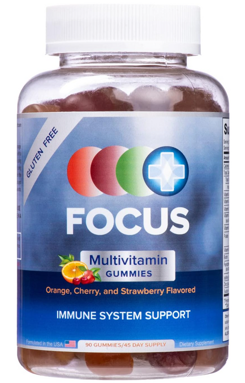 Focus Multivitamin Gummies to Support Overall Health Daily Vitamin (90 Ct, 45 Day Supply)