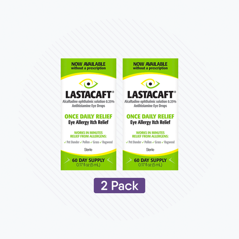 Lastacaft Once Daily Eye Allergy Itch Relief Drops (Twin Pack 2x5mL 120 Day Bottle)