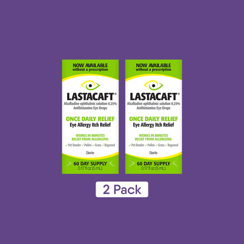 Lastacaft Once Daily Eye Allergy Itch Relief Drops (Twin Pack 2x5mL 120 Day Bottle)