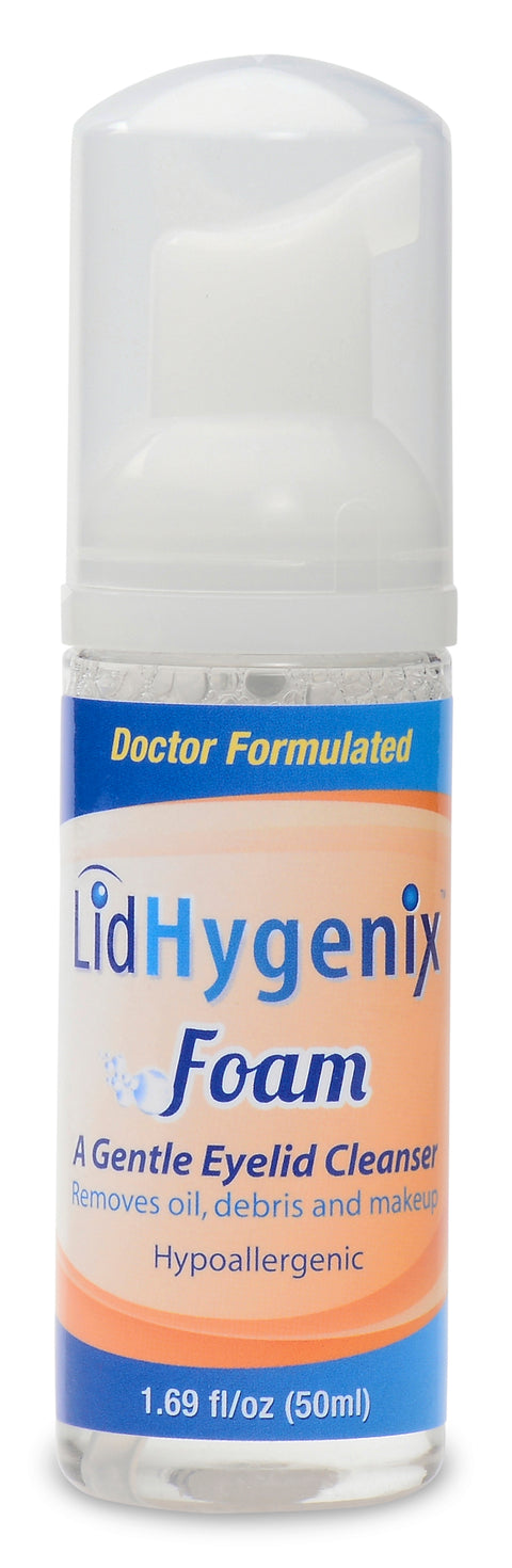 LidHygenix Gentle Foam Eyelid Cleanser, removes Oils, Debris and Makeup (50mL)