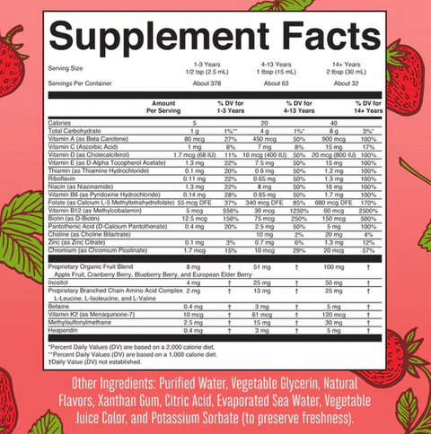 Mary Ruth's Liquid Morning Multivitamin Essentials+ - Strawberry (32 oz)