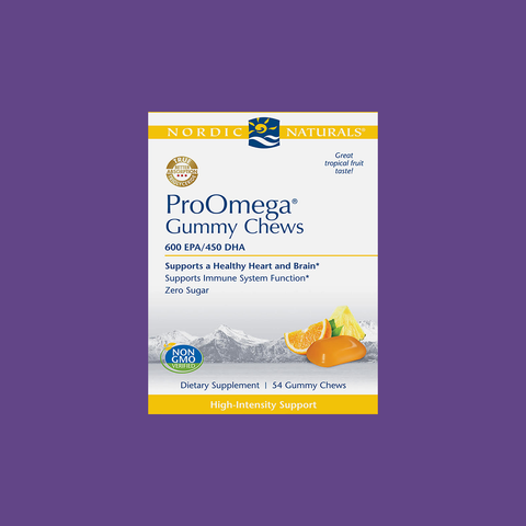 Nordic Naturals ProOmega Gummy Chews, No Sugar, 54 Pack