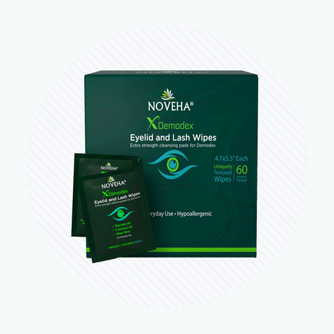 Noveha Anti-Demodex Eyelid & Lash Wipes (60ct)