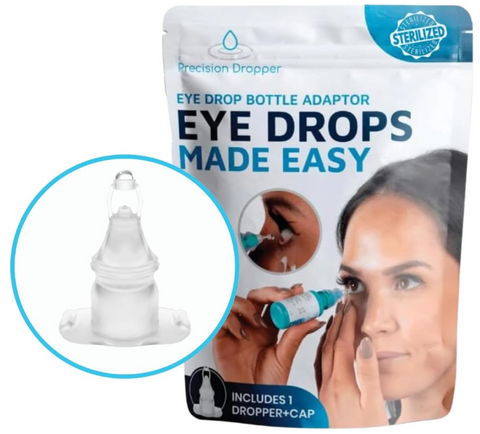 Precision Dropper Eye Drop Assist Device – Mess-Free Eyedrop – Compatible with Most Bottles -