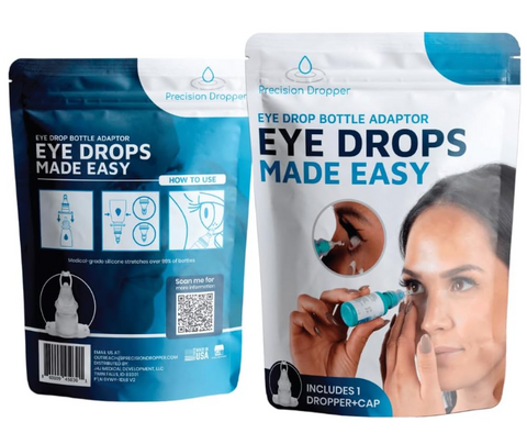 Precision Dropper Eye Drop Assist Device – Mess-Free Eyedrop – Compatible with Most Bottles -