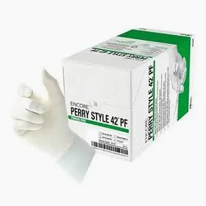 Surgical Glove, Encore, Perry Style 42, Latex, Size 7.5, 50 Pair/Box, Ansell