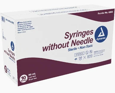 60cc Syringe without needle, Luer Lock, Dynarex