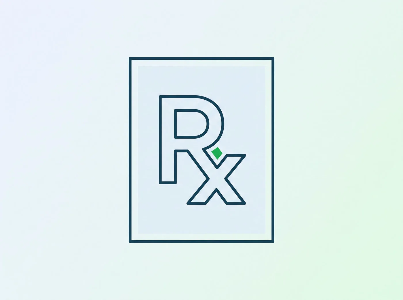 Rx prescription symbol on a prescription pad